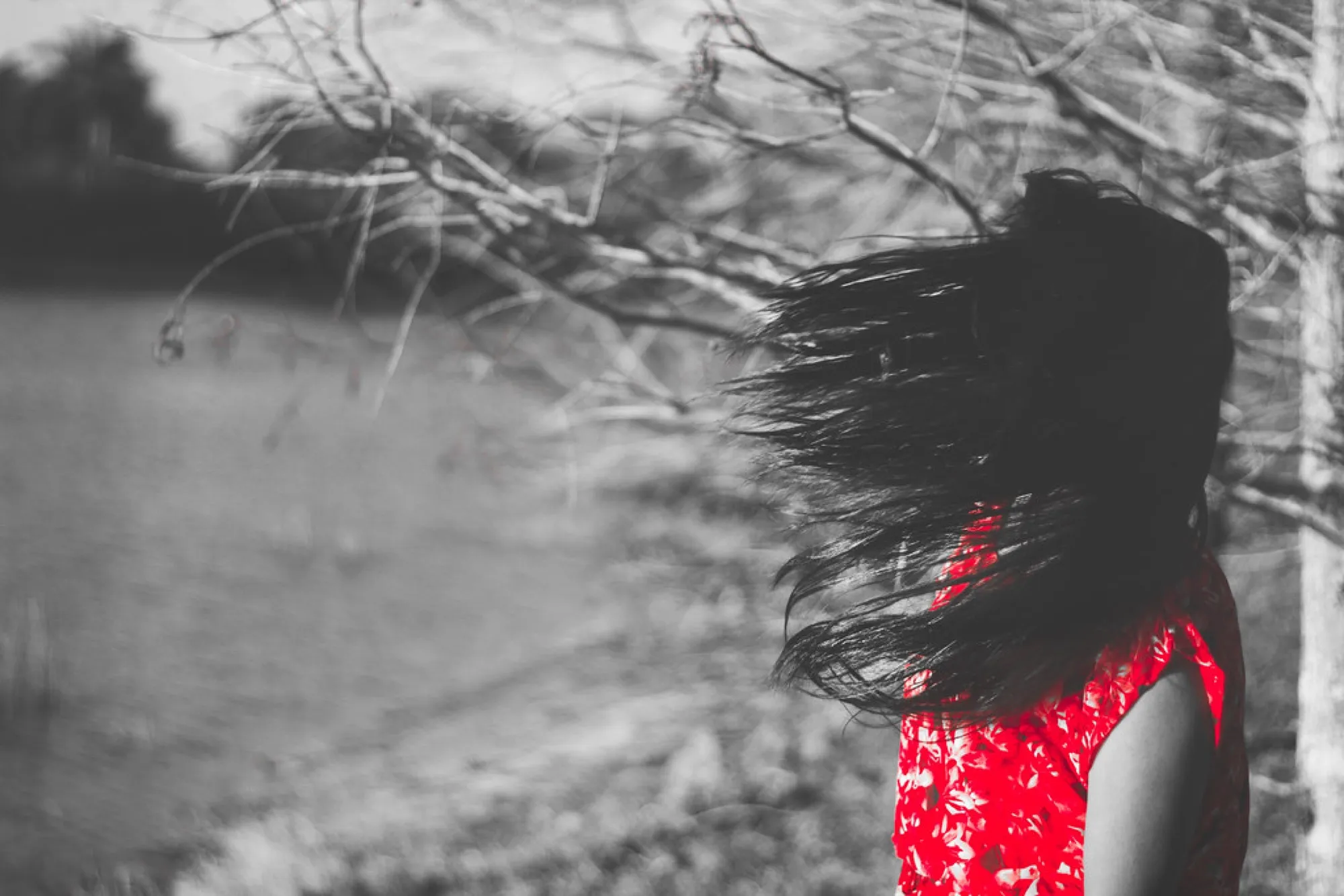 Wind and a red dress. Misc photography, South Florida.