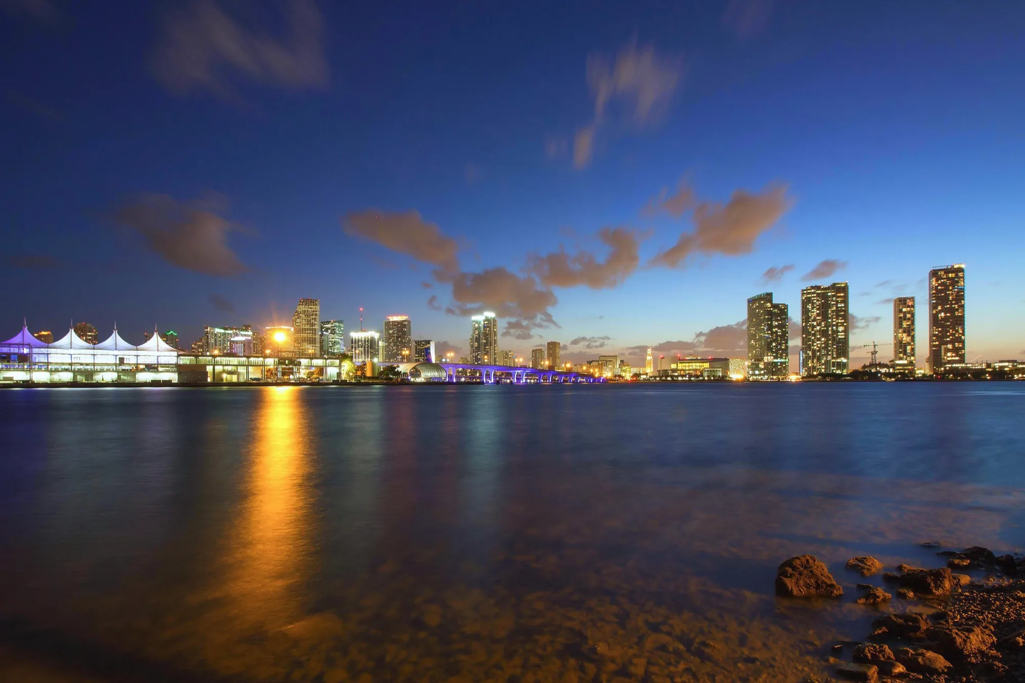 Miami skyline at blue hour